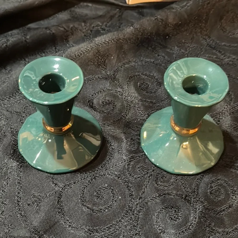 Partylite greenbriar taper holder green Candle Holders - Picture 2 of 7